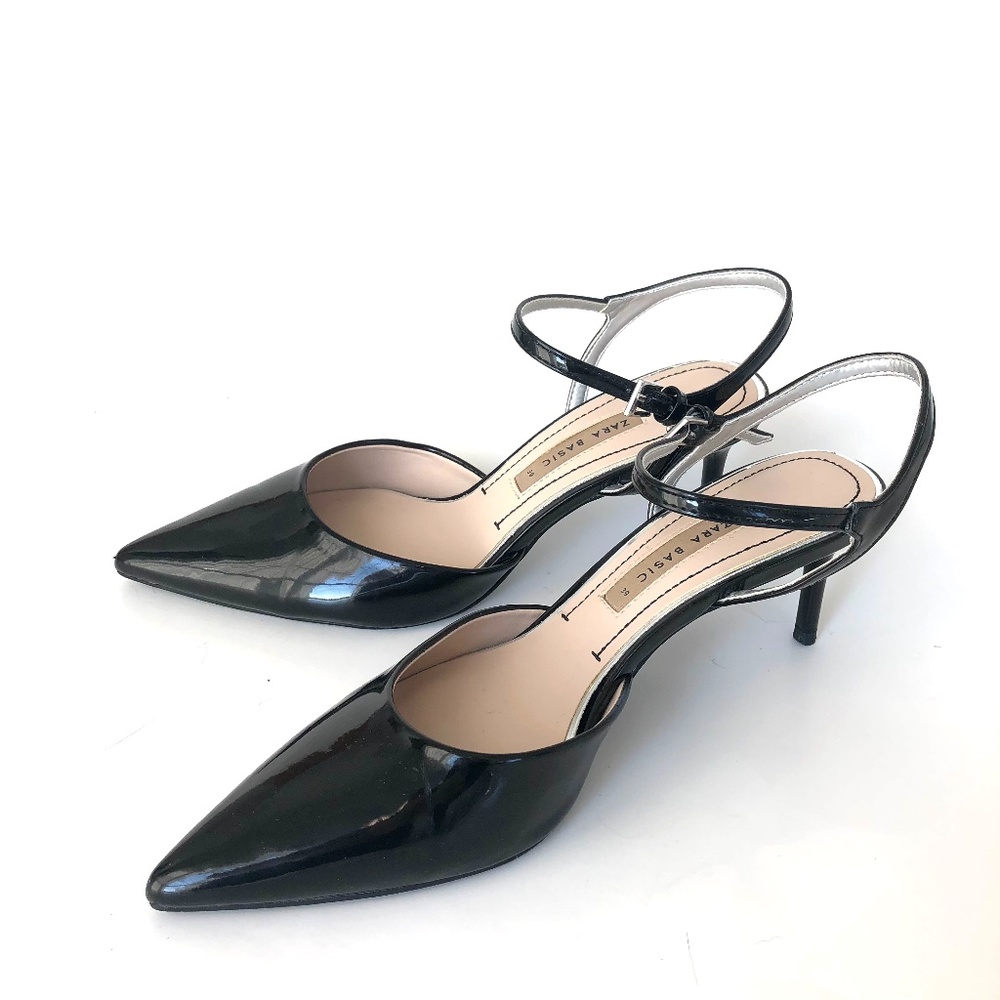Zara Patent Leather Slingback Heels